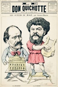 Massenet und sein Librettist Jean Richepin auf dem Cover der Zeitschrift Don Quichotte/Wiki