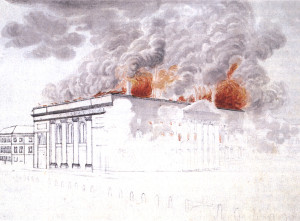 Brand des Berliner Schaupielhauses 1817/Aquarell/Wiki