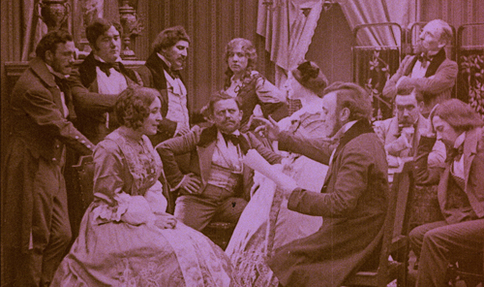 Szene aus dem Stummfilm über Wagner von 1913 mit Giuseppe Becce.