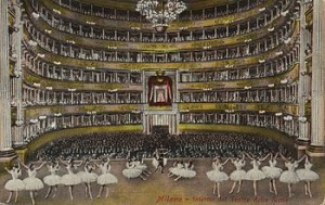 Das Teatro alla Scala zur Zeit Faccios/histroische Postkarte/OBA