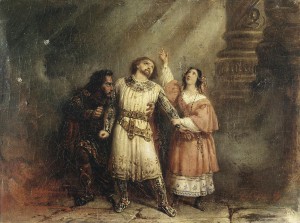 Das Final-Trio im letzten Akt des "Robert le Diable", Gemälde von Lepaulle/OBA