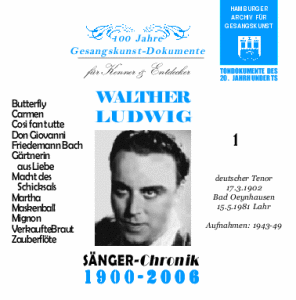Paul Graener: Beim Hamburger Archiv für Gesangskunst singt Walther Ludwig aus Opern von Graener