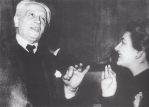 Maria Callas mit Mentor Tullio Serafin ca. 1952/Tosi