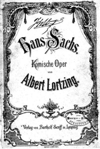 Albert Lortzing: "Hans Sachs", Klavierauszug/Deckblatt/ Oba