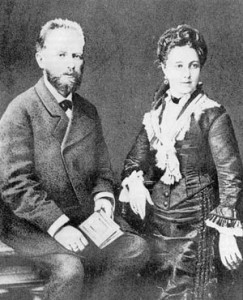 Tschaikowsky mit seiner Frau Antonina Miliukova/Wiki