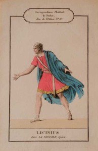 Parigi 15 Dicembre 1807. Prima recita de "La Vestale", bozzetto del costume di Licinio interpretato dal tenore Lainez