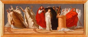 Tela raffigurante il momento più drammatico dell’opera "La Vestale"/Museo Sponbtini/Maiolati Spontini