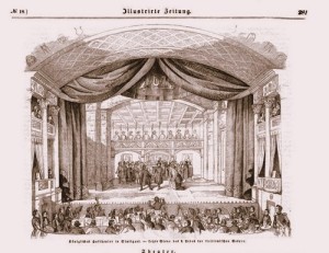 Lindpaintner: Bühnenbild zur "Sizianischen Vesper" in der Stuttgarter Aufführung/Tosta