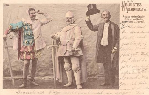 Leoncavallos "Roland von Berlin"/Postkarte mit der Besetzung der Berliner Uraufführung/ Archiv