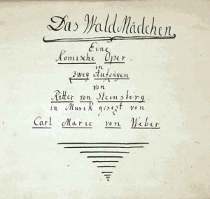 Handschriftliches Titelblatt des "Waldmädchens"/ Staatliches Archiv des Marijnski-Theaters/Progarmmheft Freiberg