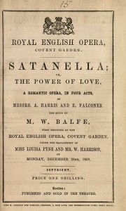 Balfes "Satanella" in Covent Garden/ Wiki